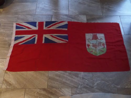 Rare Antique Colonian Stitched Flag Bermuda Union Jack