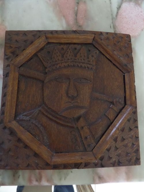 18th Century Carved Oak Panel King