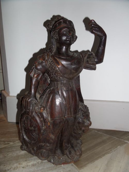 Large 17th Century Carved Oak Britannia