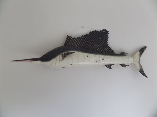 Antique Vintage Large Marlin Fish Shop Sign