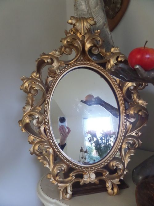 19th Century Carved Wooden Baroque Acanthus Leaf Mirror