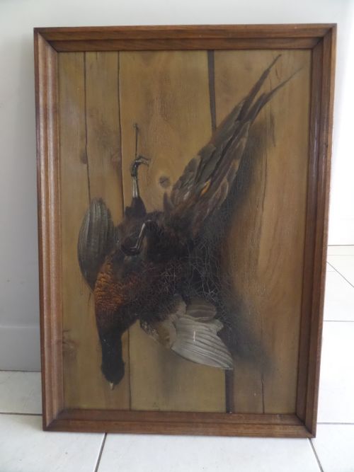 19th Century Oil Painting Bird Still Life
