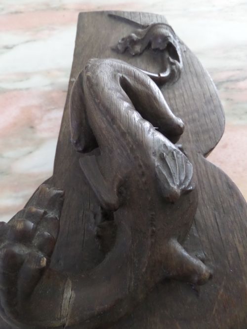 18th Century Carved Oak Mythical Dragon Church Misericord