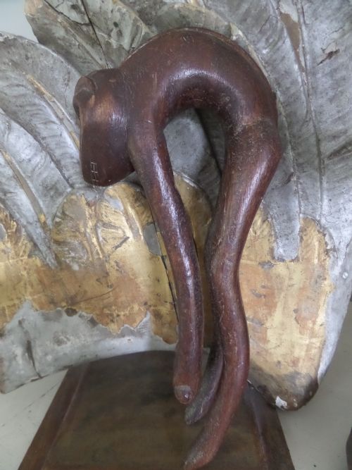 19th Century Wooden Baboon Master Walking Stick Tribal