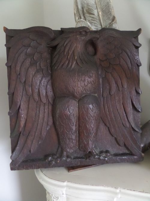 19th Century Large Carved Oak Winged Eagle