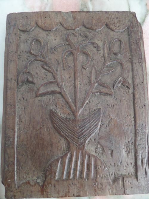 16th Century Carved Walnut Panel of Flowers