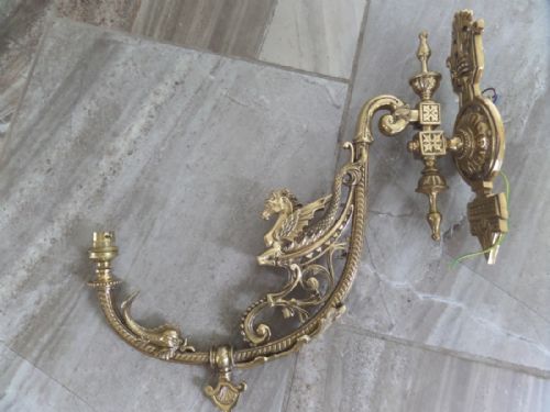 Victorian Gas Winged Horse Sconce Wall Light