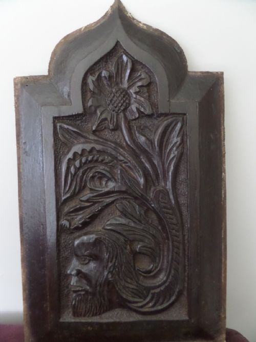 16th Century Carved Oak Panel Green Man Mythical Gothic