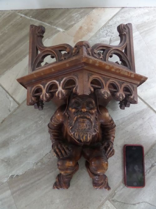 Large 19th Century Carved Gothic Bracket Black Forest