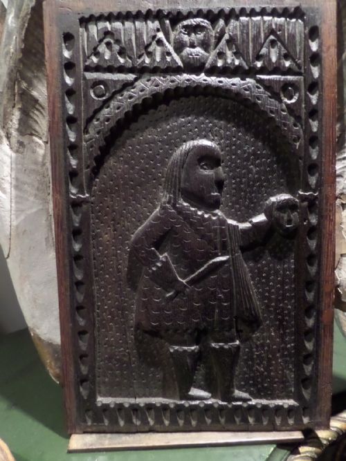 16th Century Carved Oak Panel of a Decapitation Gothic