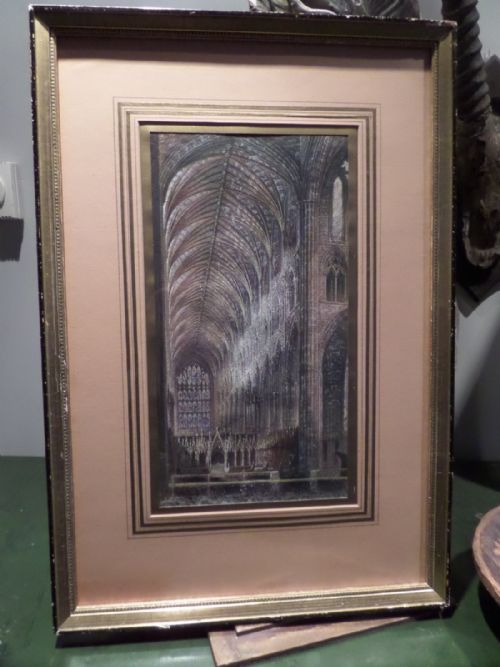 19th Century Watercolour John Cross Westminster Abbey Gothic