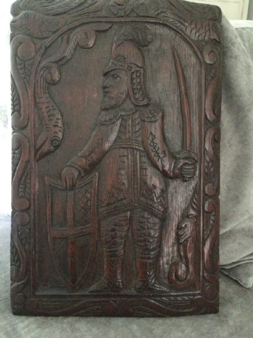 Rare 16th Century Carved Oak Fish Panel Plas Newdd Llangollen
