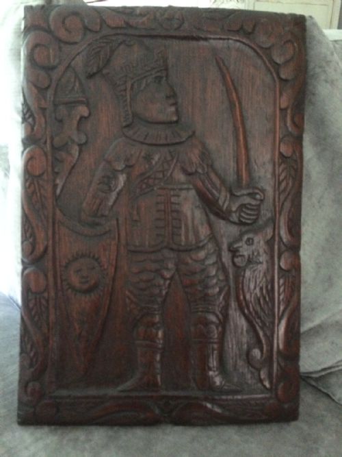 Rare 16th Century Carved Gothic Oak Panel Bird Plas Newdd Llangollen