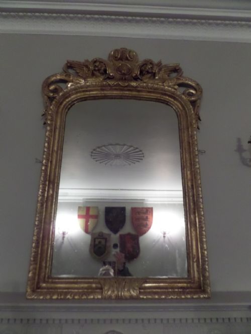 Victorian Antique Carved Gilt Wooden Overmantel Pier Mirror Griffins