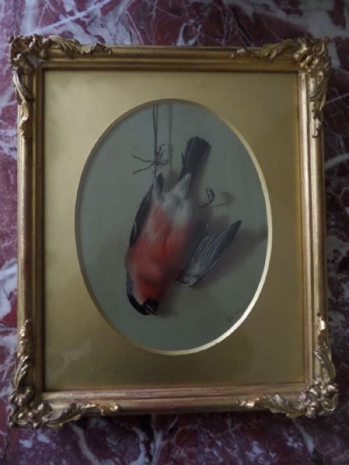 19th Century Oil Painting Still Life Hunting Bird  Signed Walter Hunt
