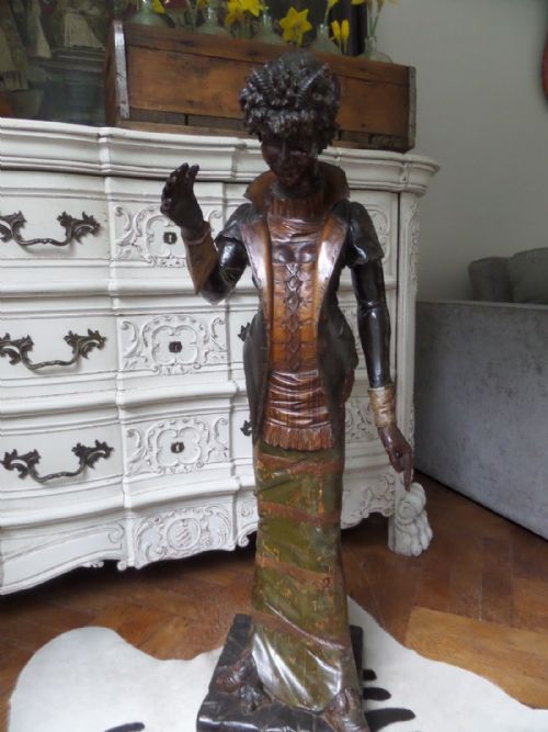 Rare 103cm 19th Century Venetian Horns Devil Satyr Grotto Figure