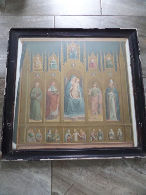 Rare Arundel Society Religious Chromolithograph Monastery Gothic Jan Van Eyck
