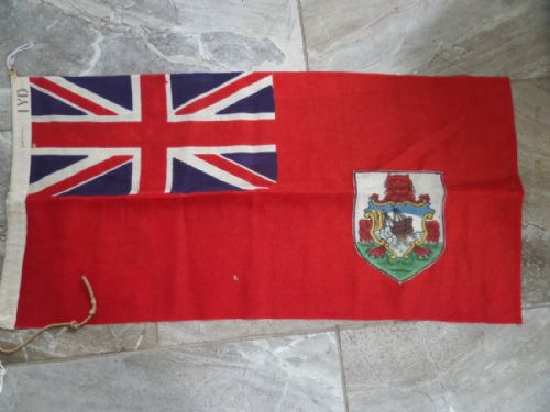Antique Red Ensign Union Jack Flag Bermuda Stitched Lion Coat Arms