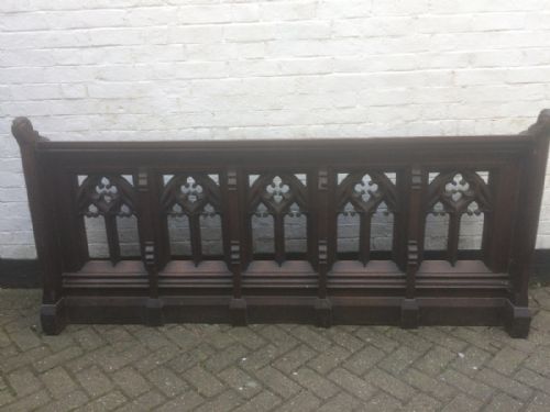 Victorian Carved Oak Gothic Church Screen Panel