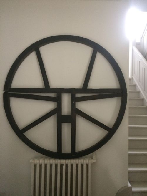 Architectural 19th Century Carved Oak Church Wheel