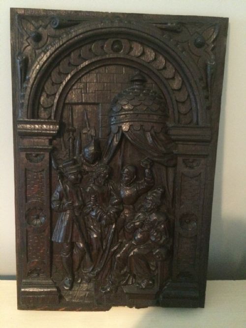 Early 19th Century Carved Oak Panel