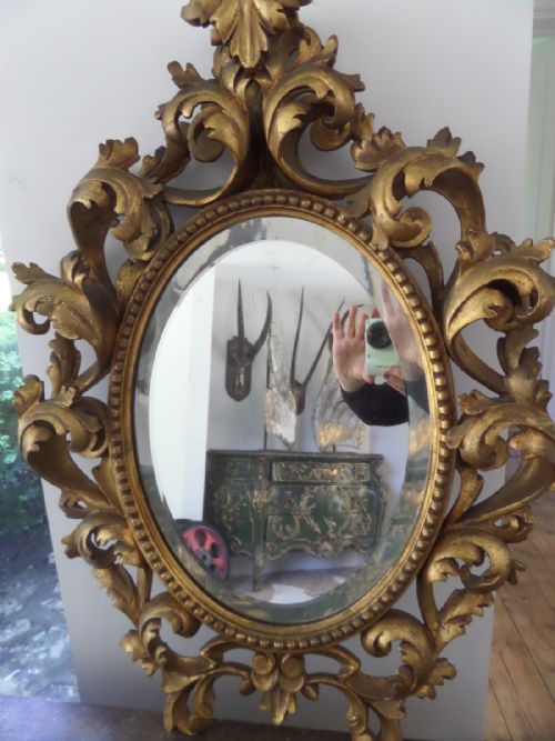 Antique Acanthus Leaf Baroque Mirror