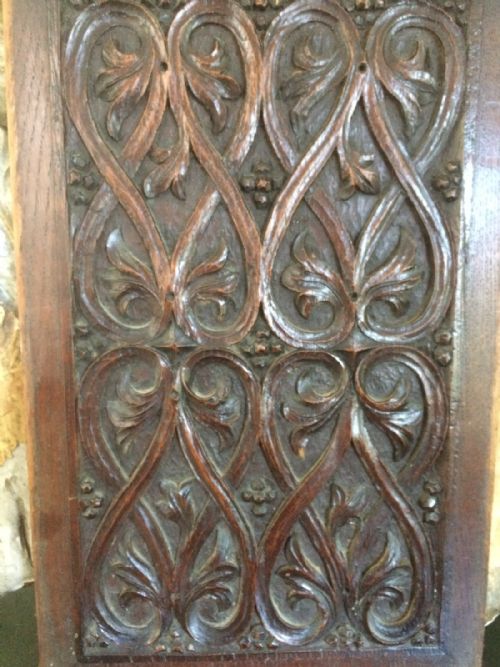 19th Century Carved Oak Gothic Arts Crafts Panel Edwin Ridgeway