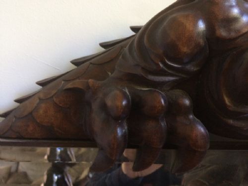fig 2. Large 19th Century Carved French Walnut Dragon Mirror Gabriel Viardot