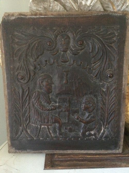 16th Century Carved Oak Panel Angel