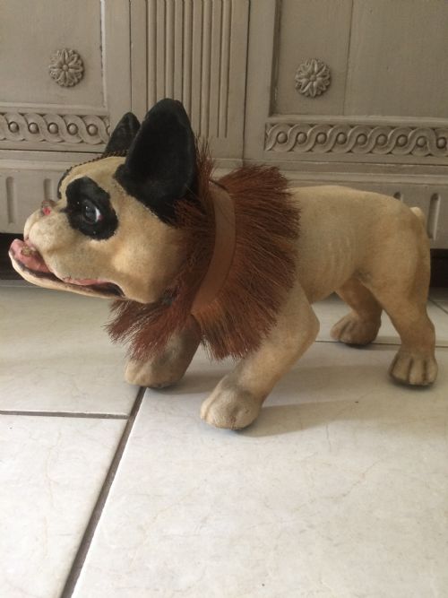 Antique Papier Mache French Bulldog Automaton