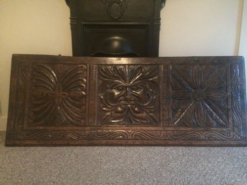 18th Century Carved Large Oak Green Man Panel Pediment