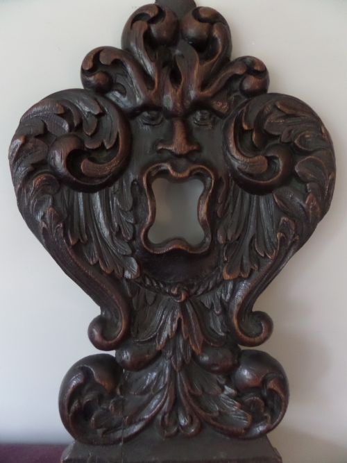 17th Century Green Man Gargoyle Gothic Panel