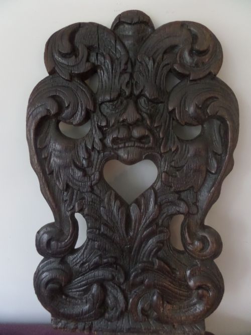 17th Century Green Man Carved Oak Panel
