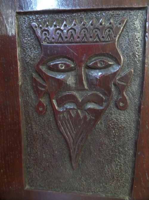 18th Century Carved Crowned Prince Oak Panel