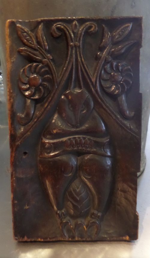 18th Century Carved Walnut Squirrel Mythical Creature Panel