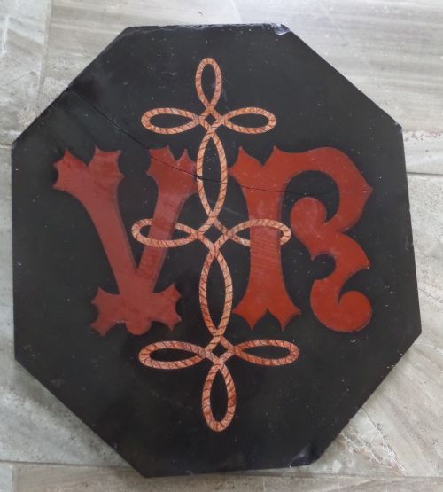 19th Century Slate and Marble Queen Victoria's Monogram