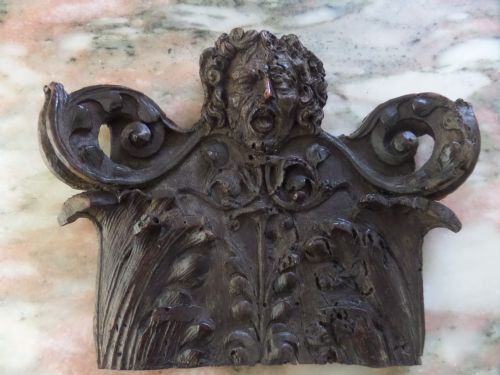 16th Century Carved Oak Grotesque Panel Capital