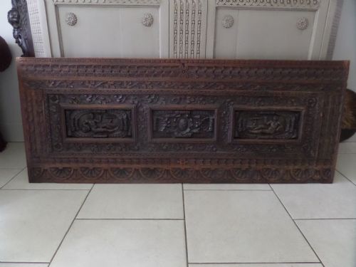17th Century Carved Walnut Panel Overmantel