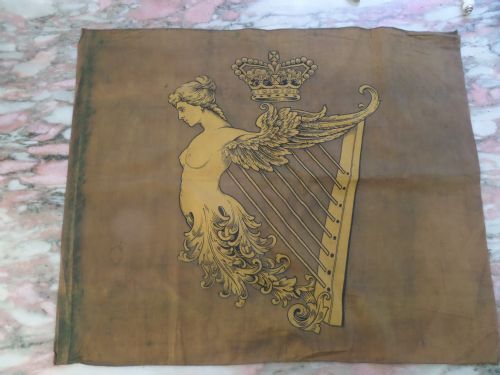 Rare Green 19th Century Irish Mermaid /Harp Crown Flag Ensign