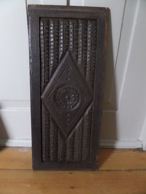 17th Century Carved Oak Daisy Panel