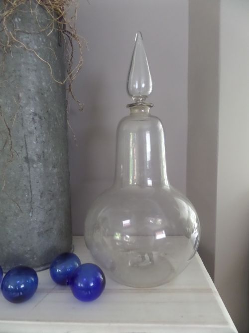 Antique Very Large Apothecary Glass Chemist Carboy Bottle