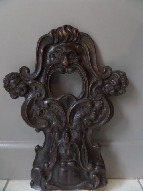 18th Century Carved Walnut Grotesque Cherub Panel