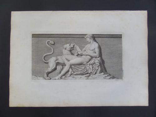 Rare Large 18th Century Engraving Antiquities of Athens by Charles Grignon