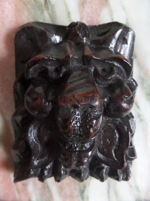 18th Century Carved Oak Lion Head Carving Panel