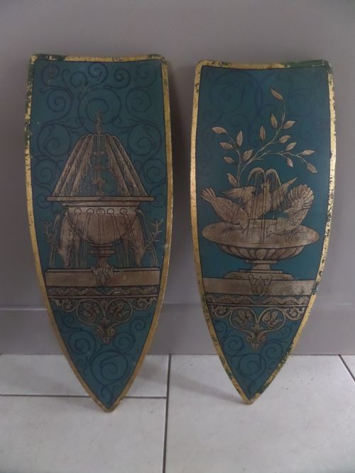 19th Century Gothic Wooden Painted Panels