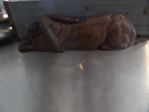 19th Century Life Size Carved Oak Rabbit / Hare Signed Rumalier Dumas