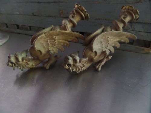19th Century Bronze Griffin Sconces Wall Lights