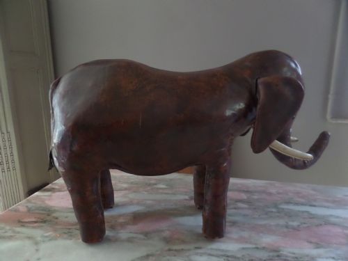 Antique Liberty's Leather Elephant Stool Liberty Stamp