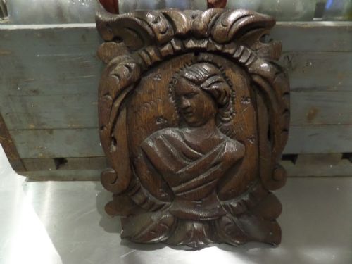 17th Century Carved Oak Panel