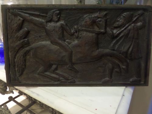 17th Century Carved Oak Primitive Hunting Panel